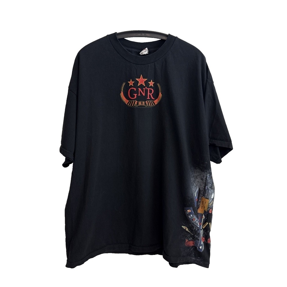 Guns N Roses GNR Mens Graphic T-Shirt Black 2XL Classic Hard Rock Retro Emo
